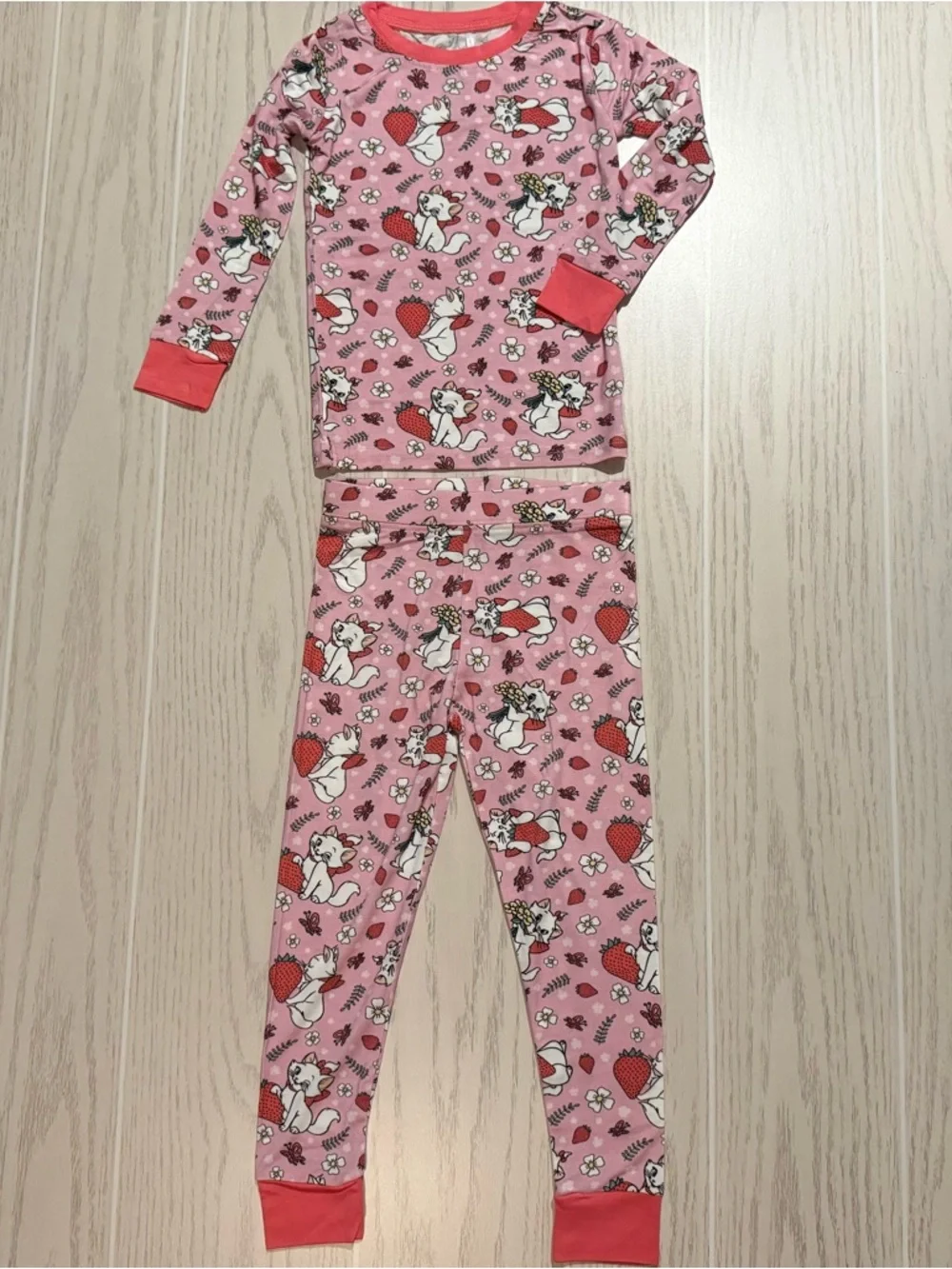 Boutique Bamboo Pajama Set Marie Aristocats Pink Size 2-3T 2pc Soft Stretch NEW‎